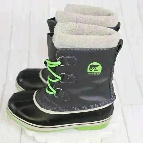Sorel Boots size 6 Womens Grey/Green Yoot Pac Waterproof Snow Winter NY1880-011 - Picture 1 of 10